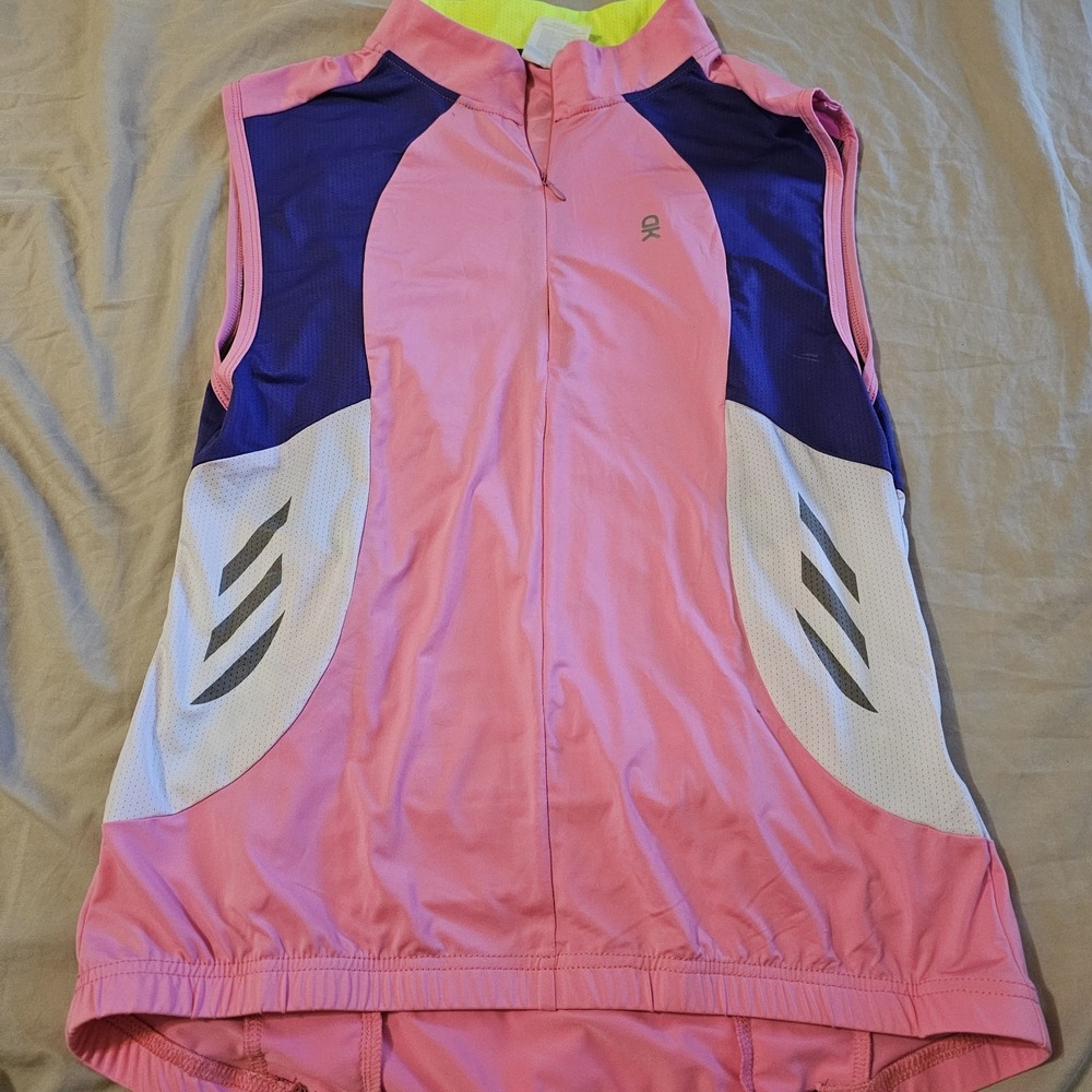 Little Donkey Andy Women's 1/2 Zip Reflective Breathable Cycling Vest Pink L